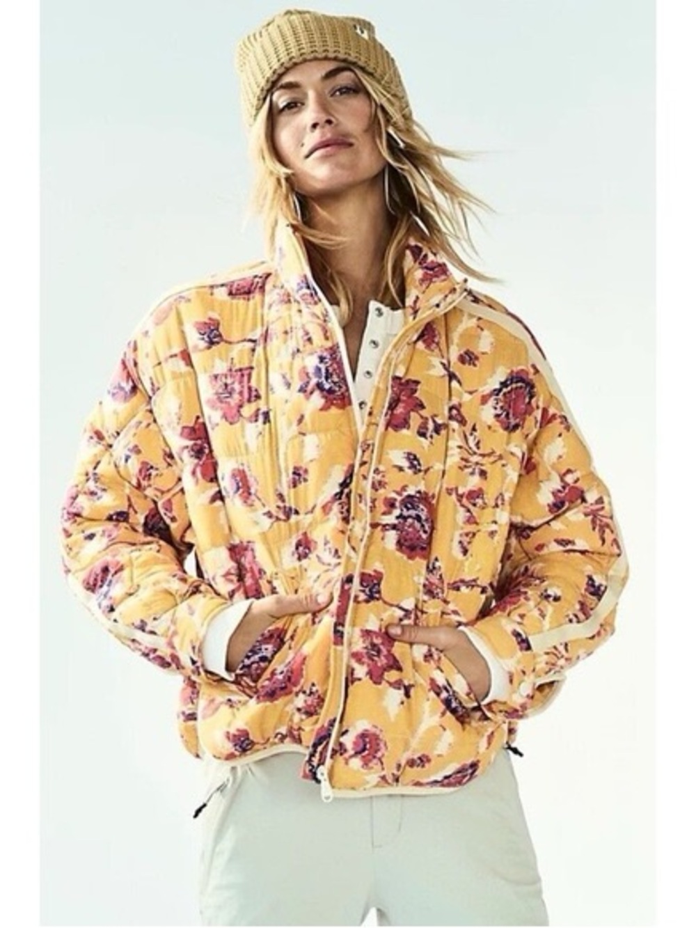 FP Movement by Free People Pippa Floral Quilted Puffer Jacket S